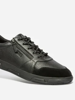 Tennis Homme Doublée Textile Cuir Noir GEDEZIP