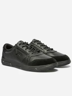 Tennis Homme Doublée Textile Cuir Noir GEDEZIP