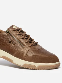 Tennis Homme Doublée Textile Cuir Tabac GEDEZIP