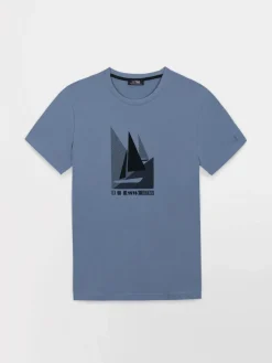 T-Shirt Celeste Manches Courtes Bleu OMARITEE