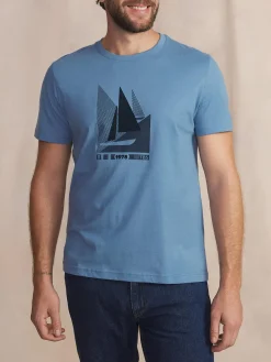 T-Shirt Celeste Manches Courtes Bleu OMARITEE