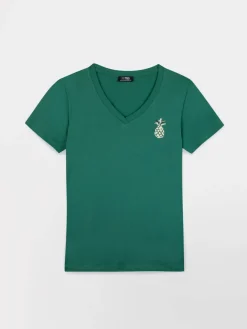 T-shirt Femme Manches Courtes Vert KESSYTEE