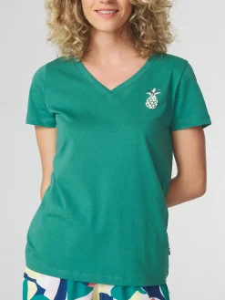 T-shirt Femme Manches Courtes Vert KESSYTEE