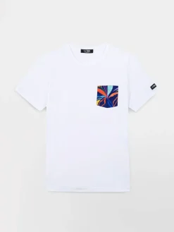 T-shirt Homme Fabrication Française Coupe Ajustée Blanc et Vert VIVIEN