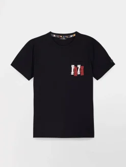 T-Shirt Manches courtes Marine Manches Courtes Bleu HADISTEE