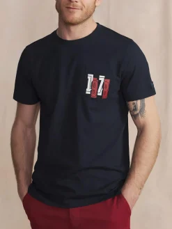 T-Shirt Manches courtes Marine Manches Courtes Bleu HADISTEE
