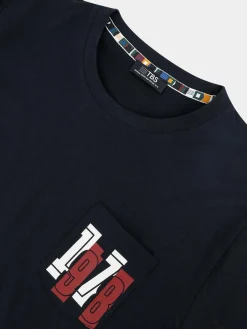 T-Shirt Manches courtes Marine Manches Courtes Bleu HADISTEE