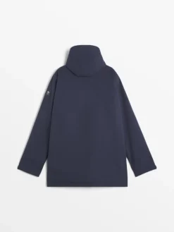 Veste Homme Imperméable Mi-Longue Marine