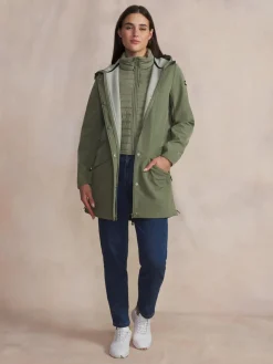 Veste Longue Femme Imperméable A Capuche Vert FANNYLON