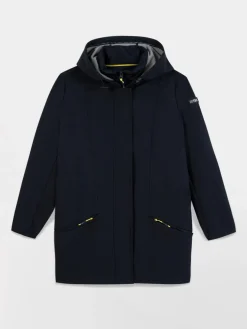 Veste Longue Femme Imperméable A Capuche Bleu FANNYLON