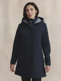 Veste Longue Femme Imperméable A Capuche Bleu FANNYLON